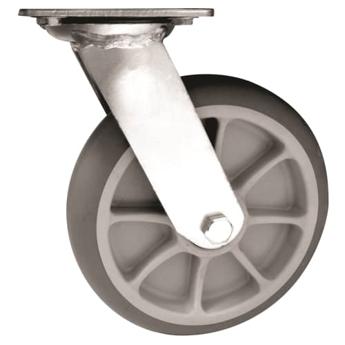 Bellman Cart Replacement Wheel on Swivel Caster, 8in, Gray